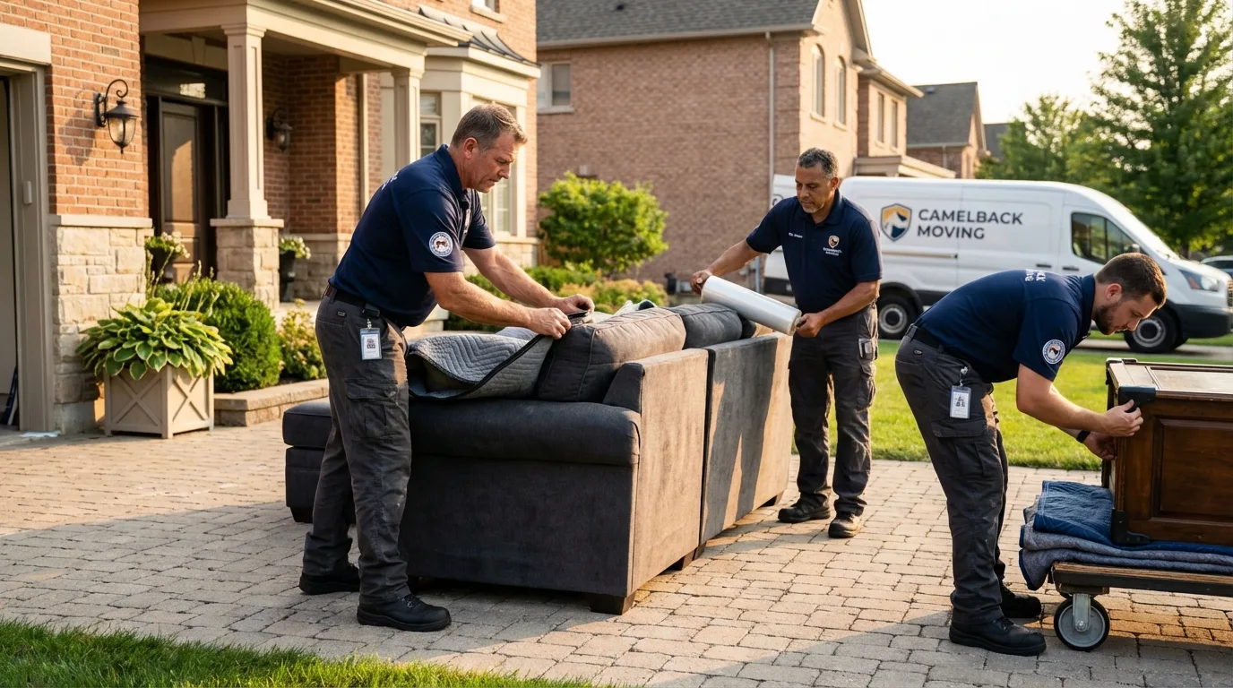 Large estate moving crew wrapping furniture in Wytheville, VA