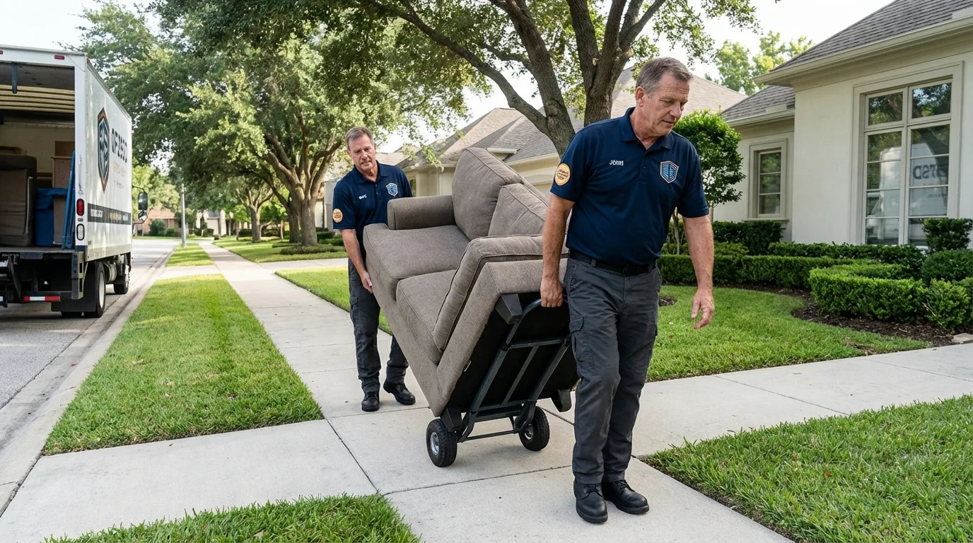 Local residential moving crew loading furniture in Wytheville, VA